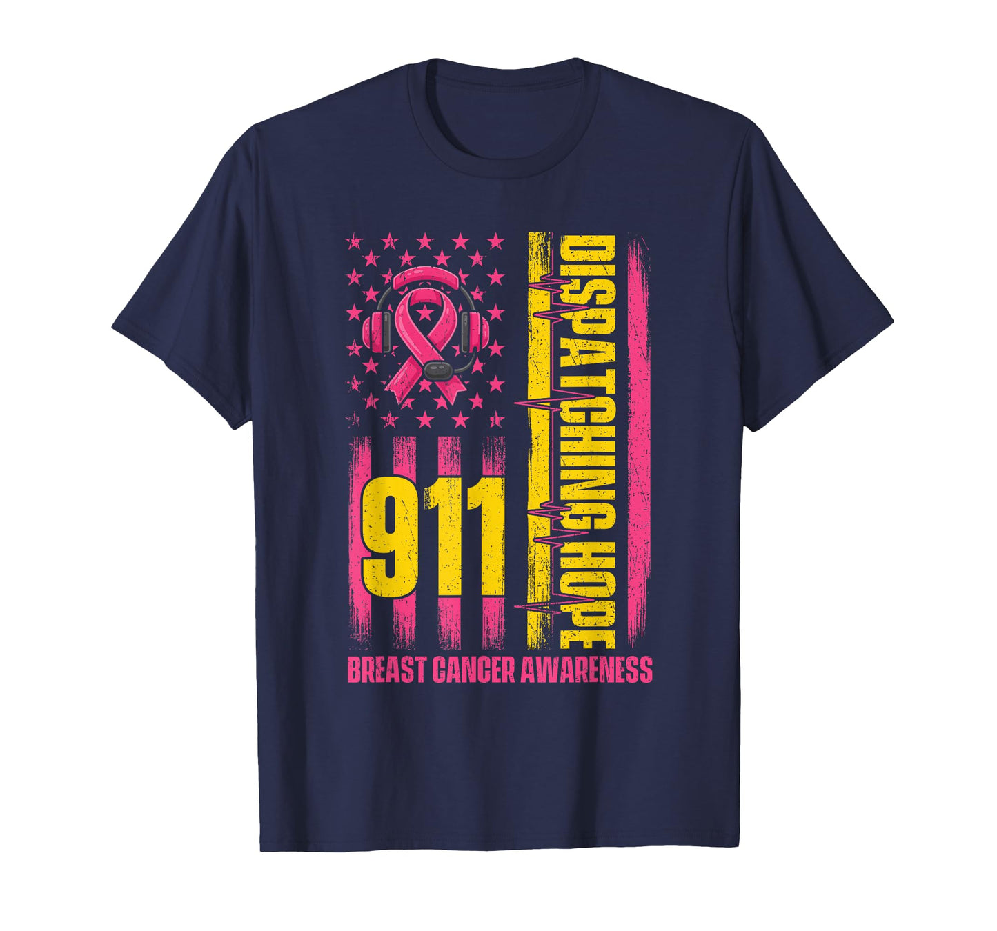 911 Dispatching Hope - Breast Cancer Awareness Dispatcher T-Shirt