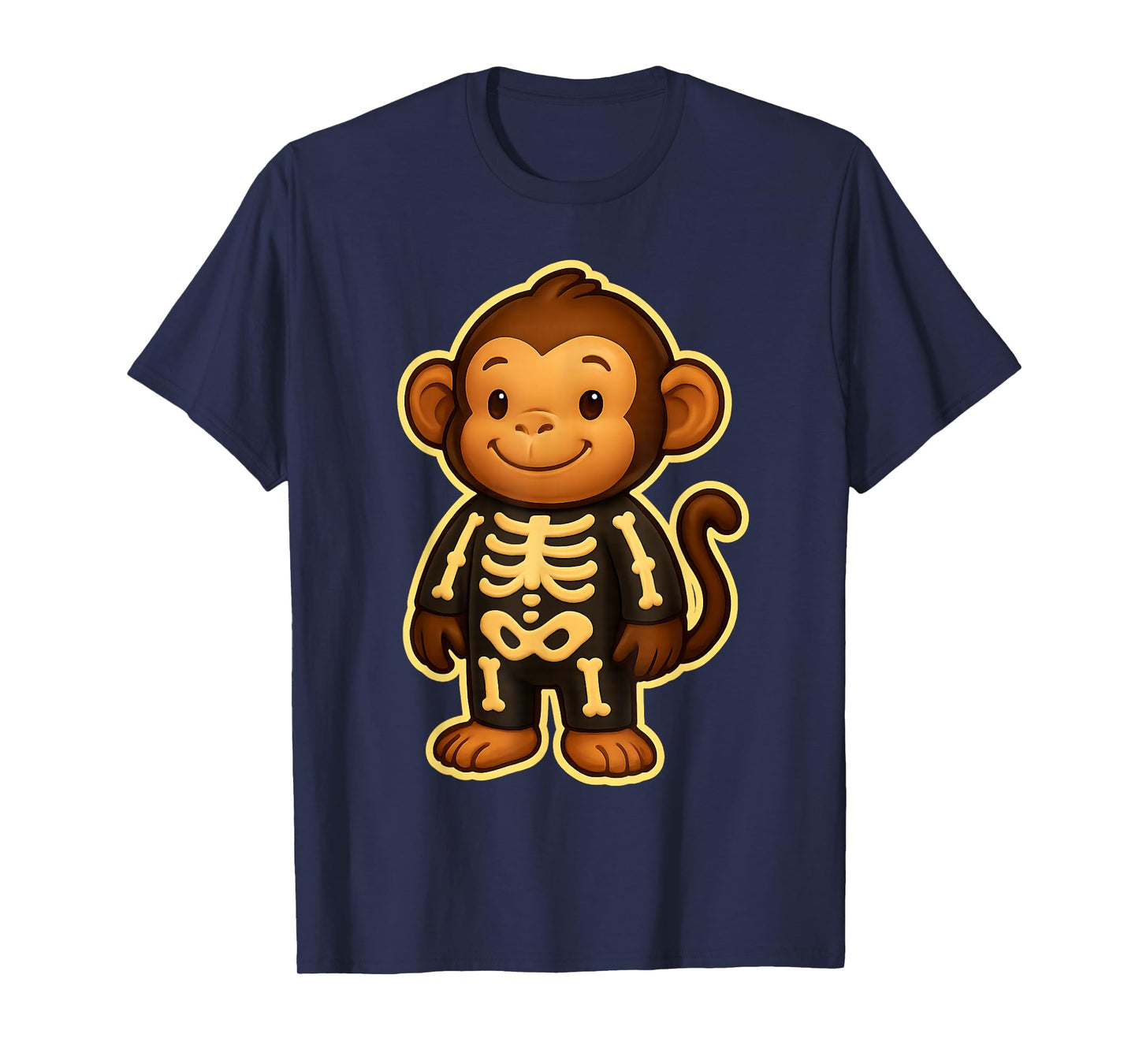 Funny Monkey Skeleton Costume Halloween Party Men Women Kids T-Shirt