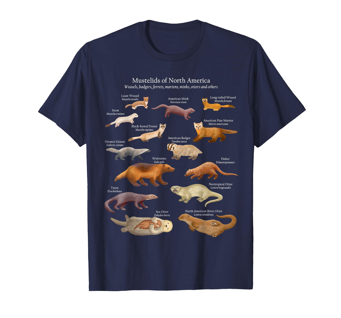 Mustelids of North America: Weasels, Otters, and Others T-Shirt