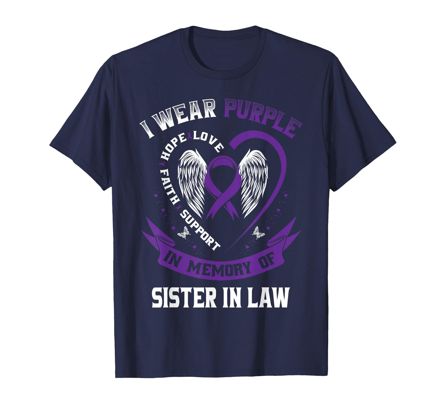 Wear Purple In Memory Of My Sister In Law Pancreatic Cancer T-Shirt