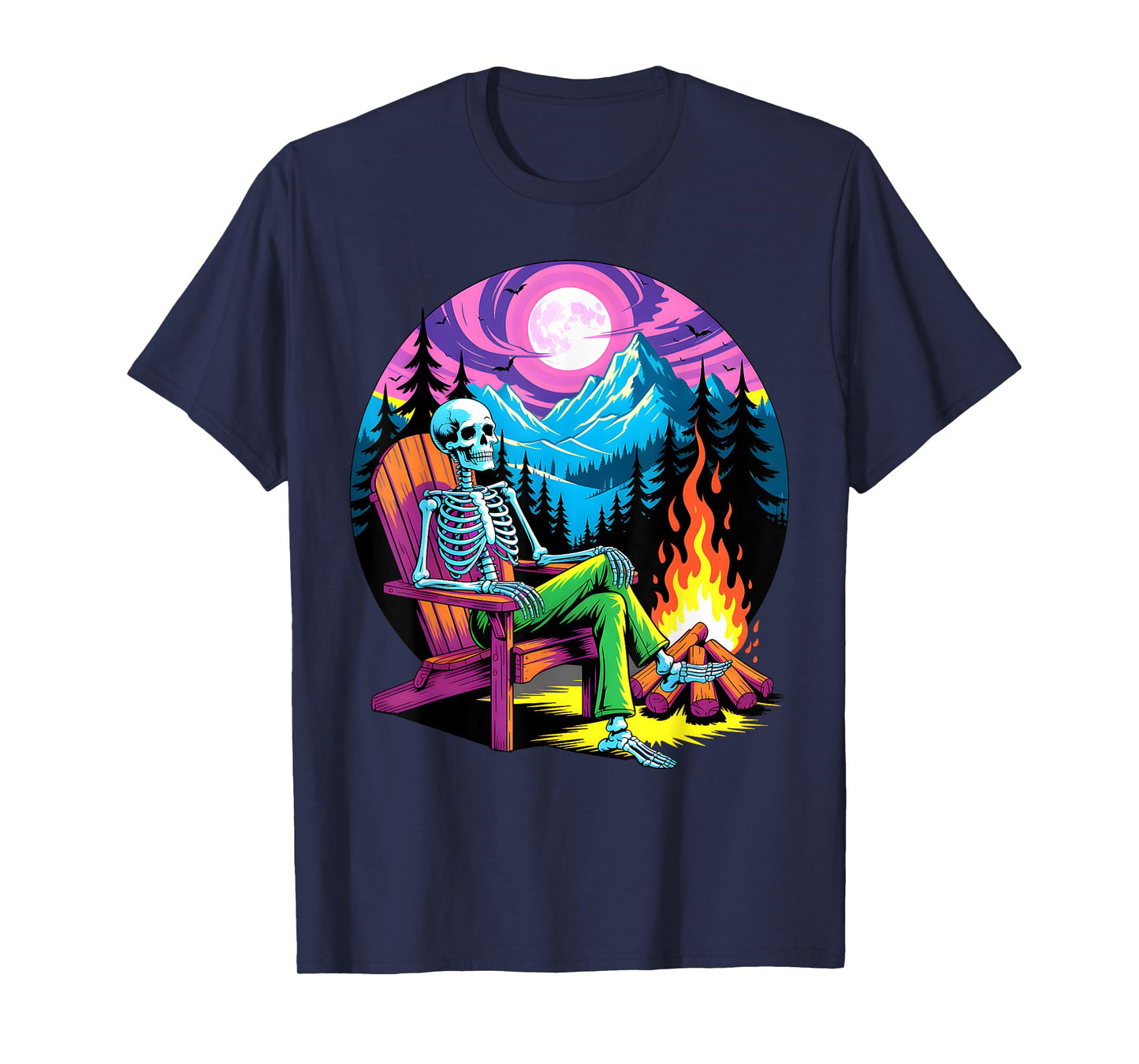 Skeleton Camping Halloween Costume Bones Camp Camper T-Shirt