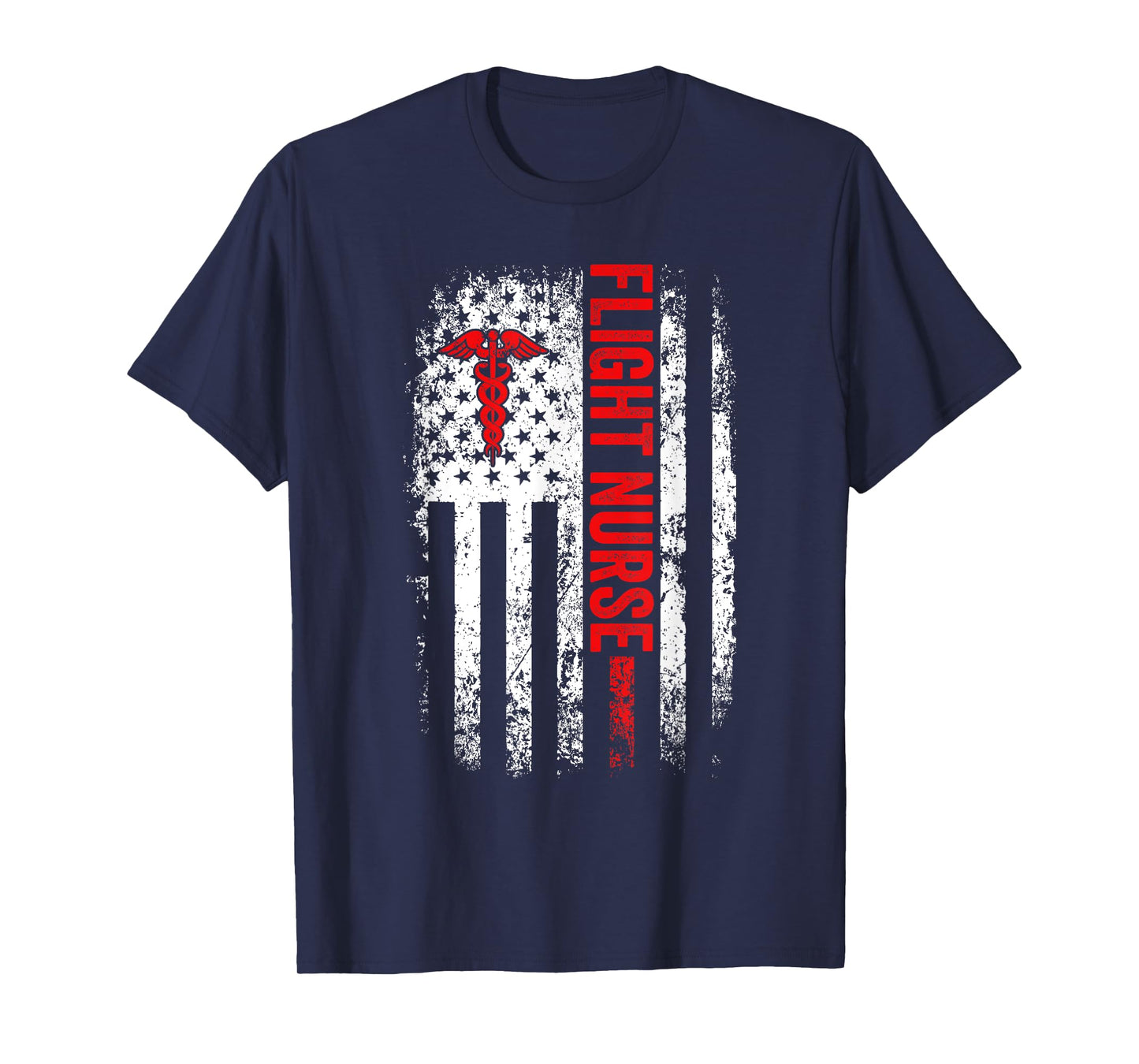 US American Flag Flight Nurse Funny Nursing For Women Men T-Shirt