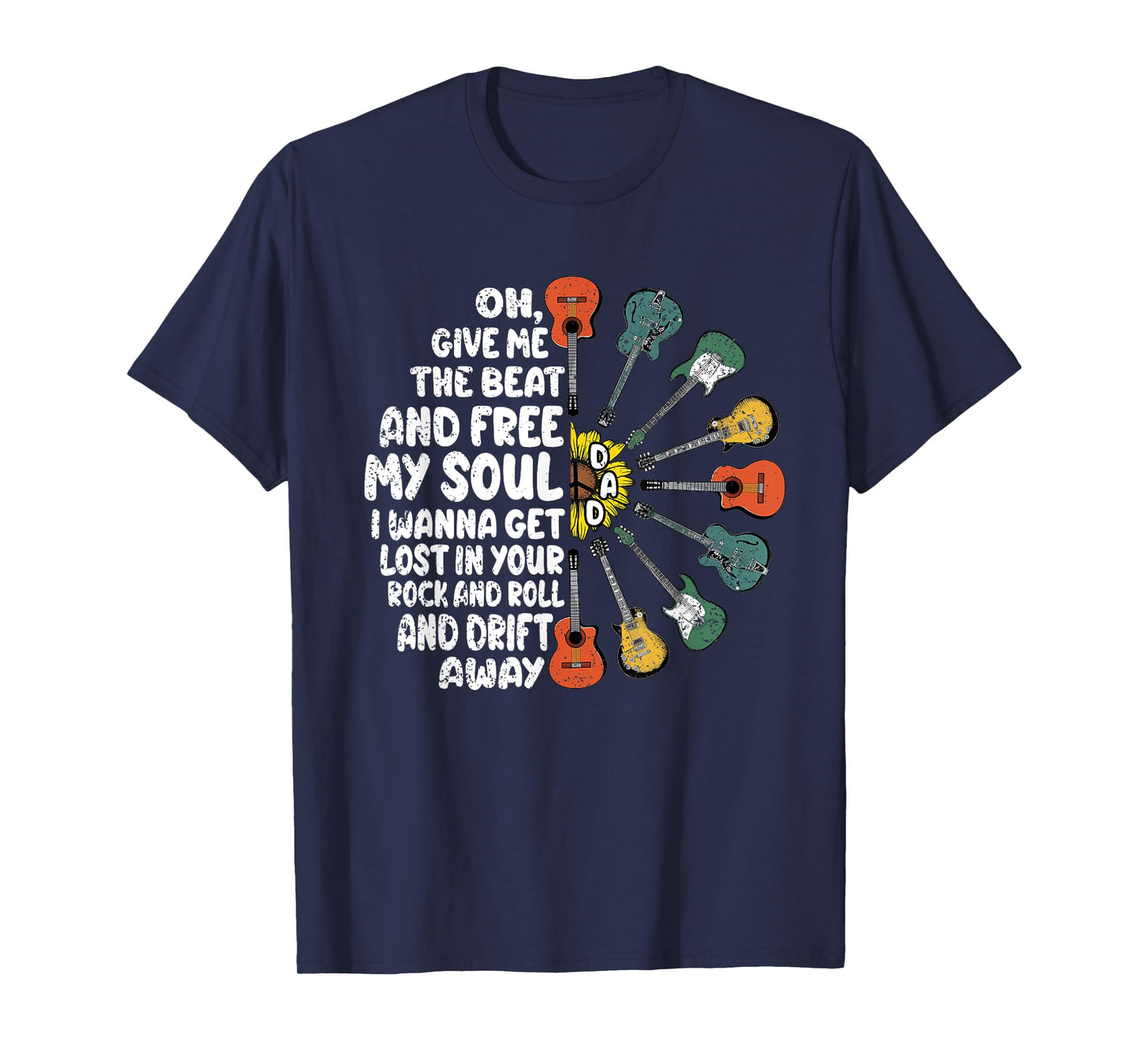 Guitar Player Dad Fathers Day Guitarist Musician Papa Men T-Shirt