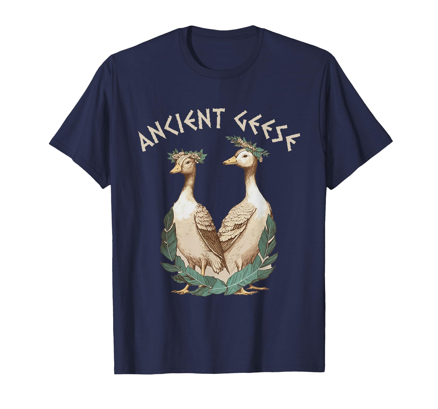 Ancient Greek Mythology Gods and Monsters | Ancient Geese Goose | Black T-Shirt