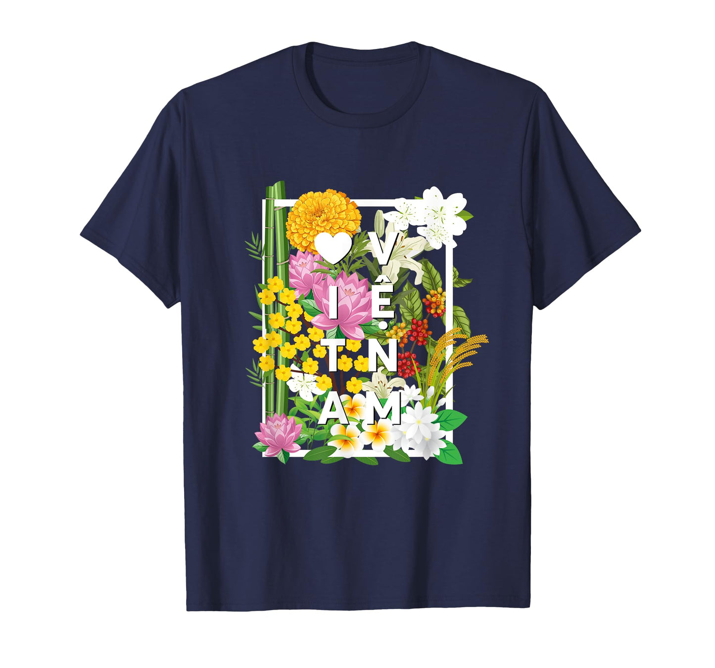 Flowers of Vietnam Word Art - Vietnamese Pride T-Shirt
