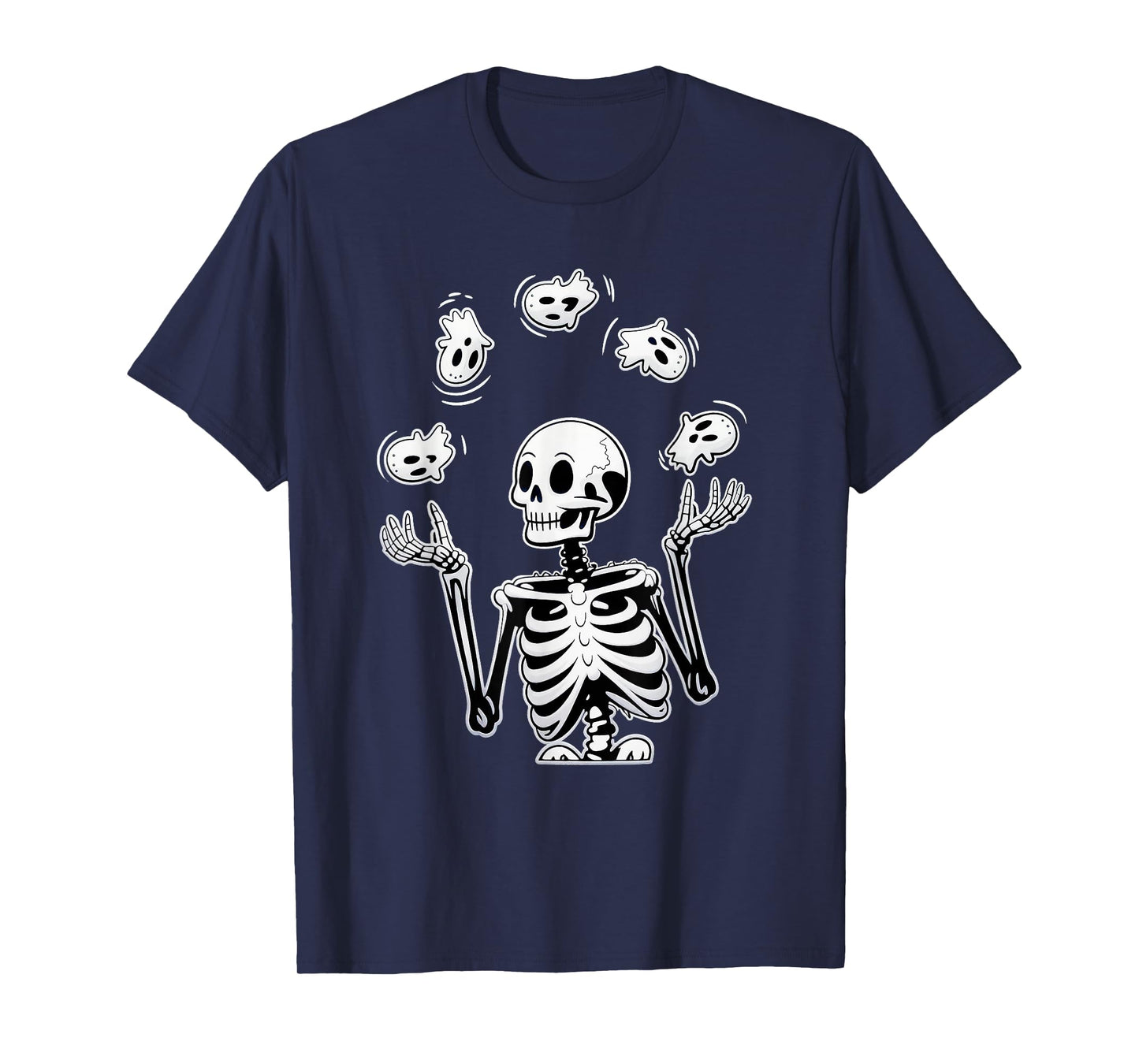 Skeleton Juggling Ghosts Funny Halloween Costume T-Shirt