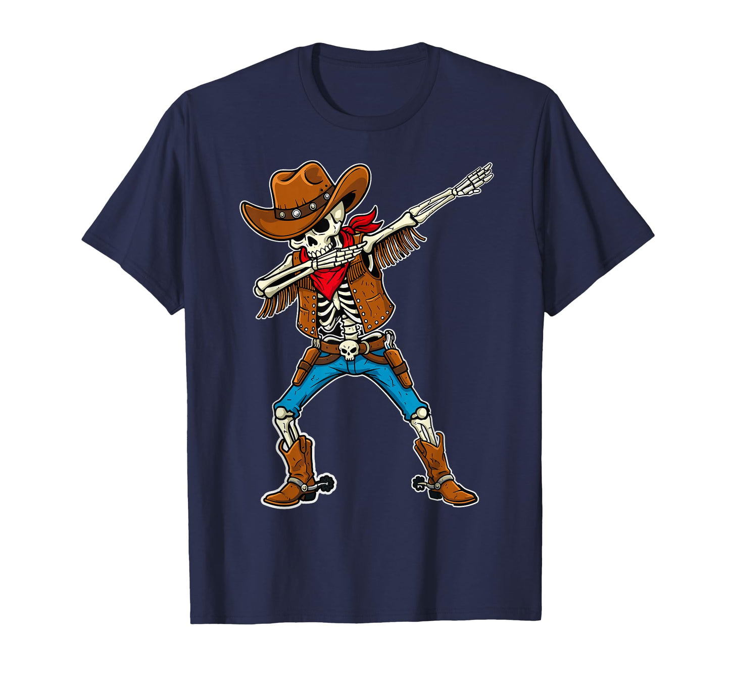 Dabbing Skeleton Cowboy Boys Halloween T-Shirt