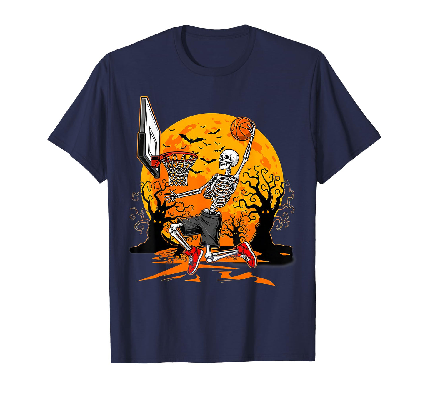 Skeleton Basketball Player Halloween Funny Spooky Costume T-Shirt