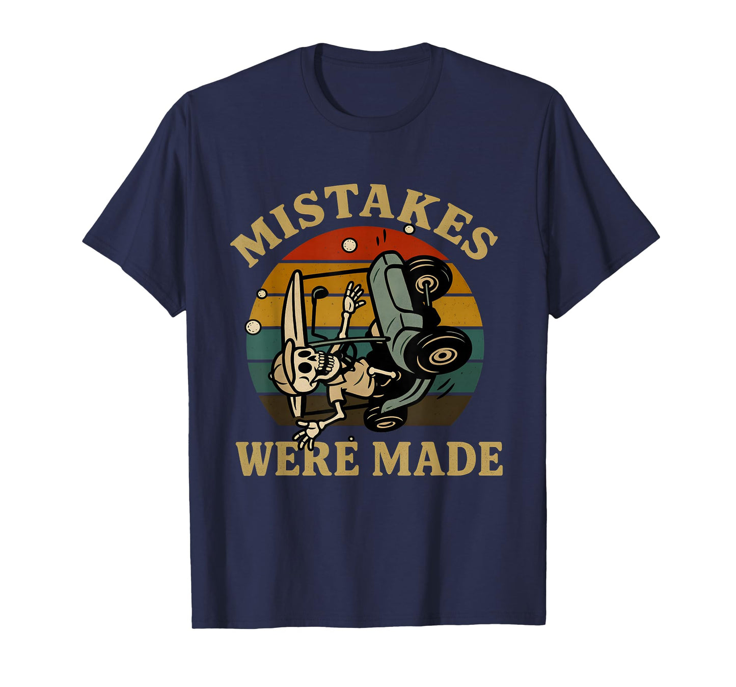 Mistakes were Made Funny Skeleton Halloween Golfer Retro T-Shirt