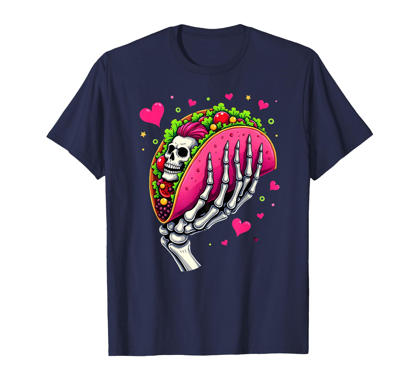 Creepy Skeleton Hand Holding A Taco Halloween T-Shirt