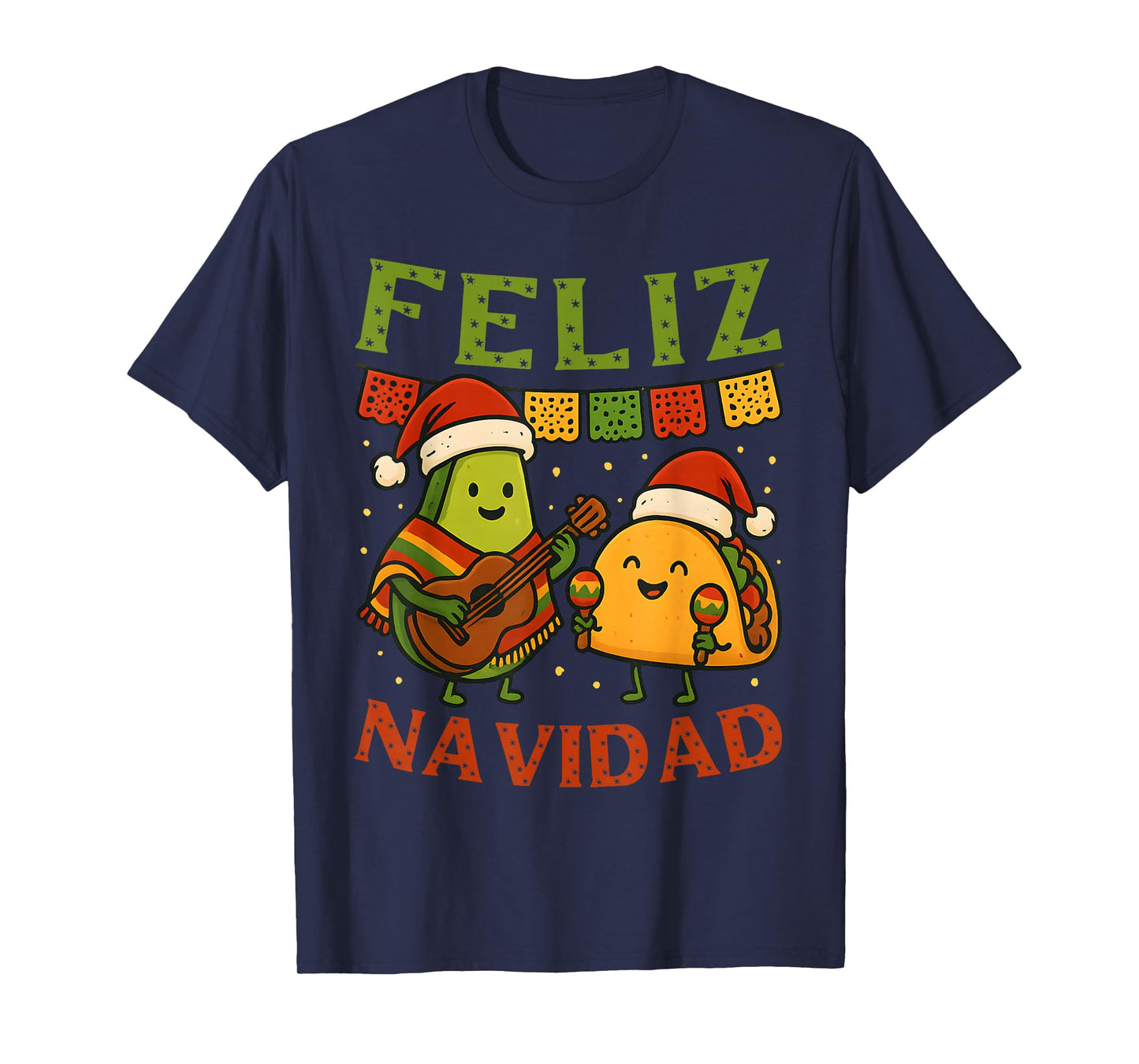 Funny Feliz Navidad Avocado Tacos Mexican Christmas Family T-Shirt