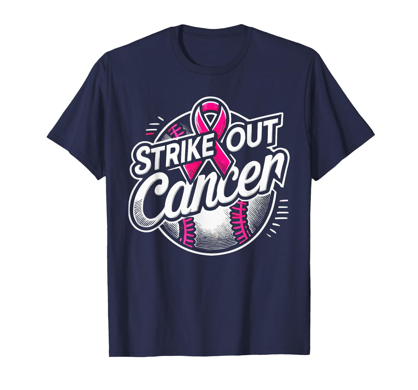 Baseball Breast Cancer Awareness Month Pink Ribbon T-Shirt