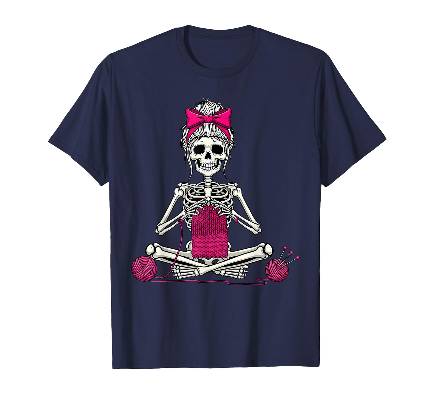 Halloween Spooky Skeleton Yarn Craft Crochet T-Shirt