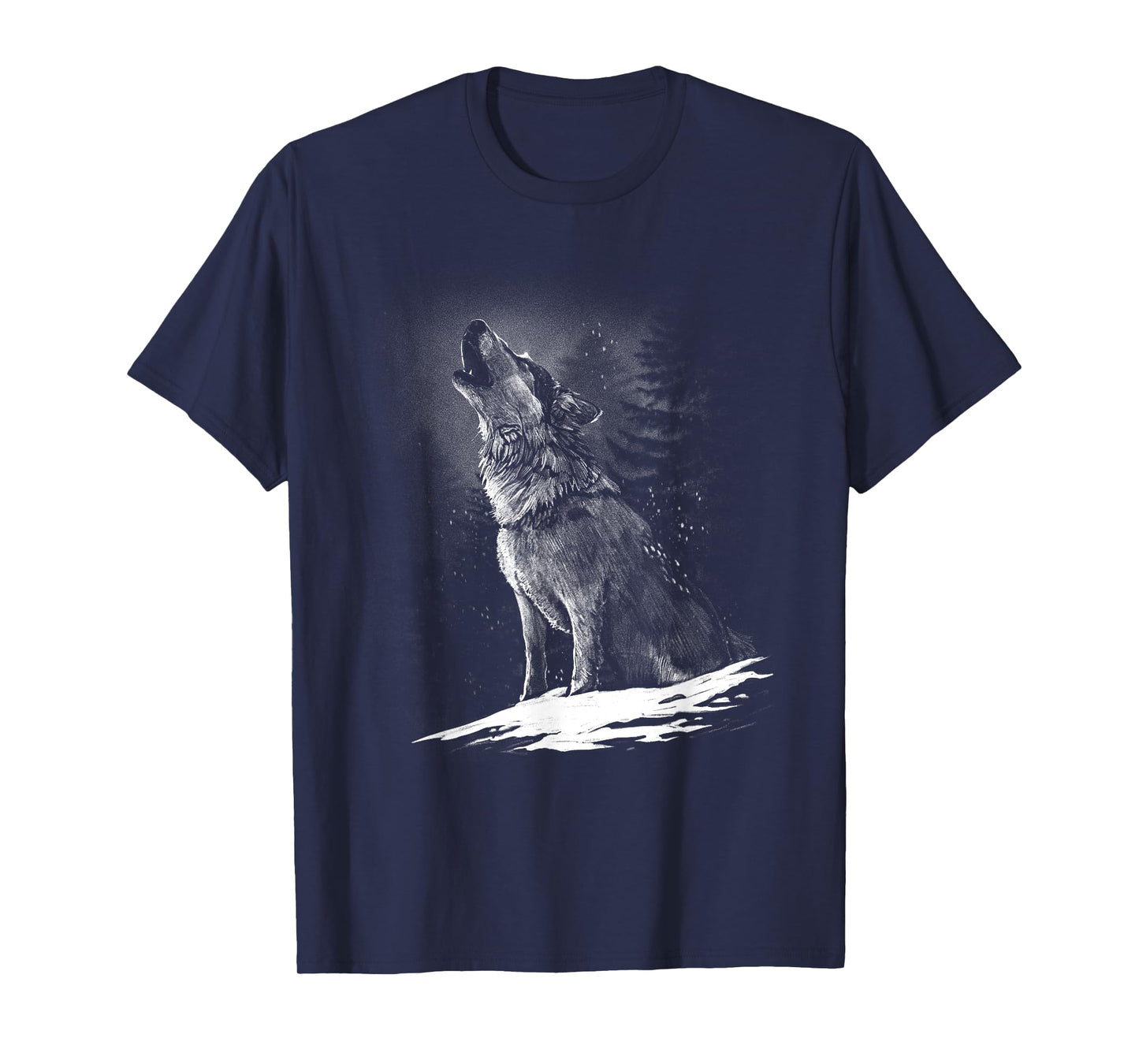 Wolf Hunting Ground, Icy Moon Forest wildlife T-Shirt