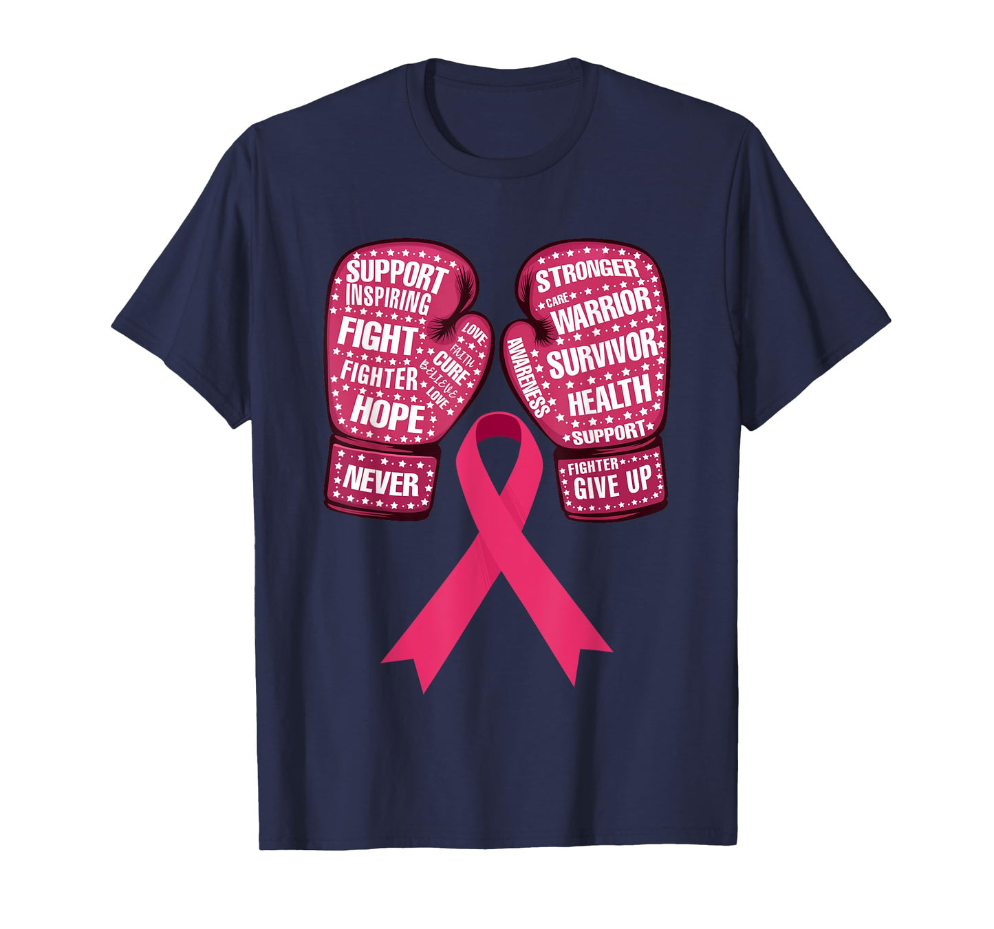 Pink Ribbon Breast Cancer Awareness Boxing Glove T-Shirt