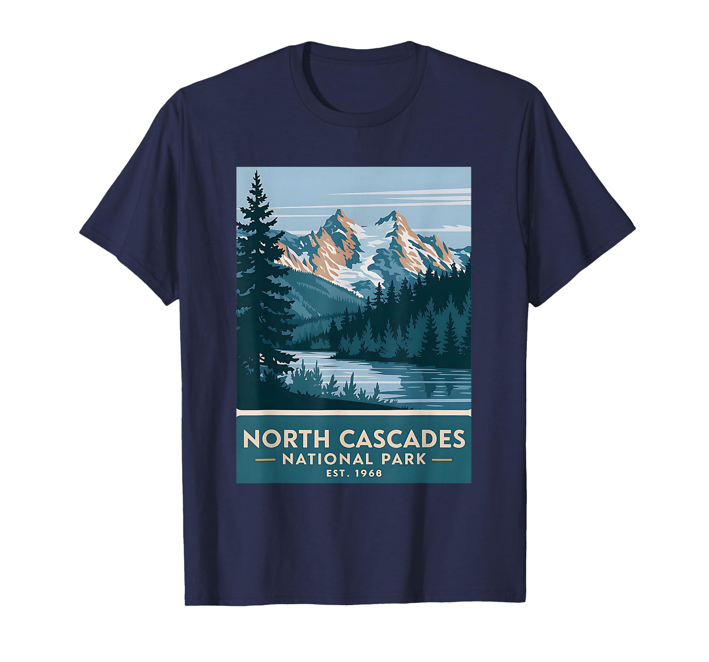 North Cascades National Park Vintage Camping Men Women Kids T-Shirt