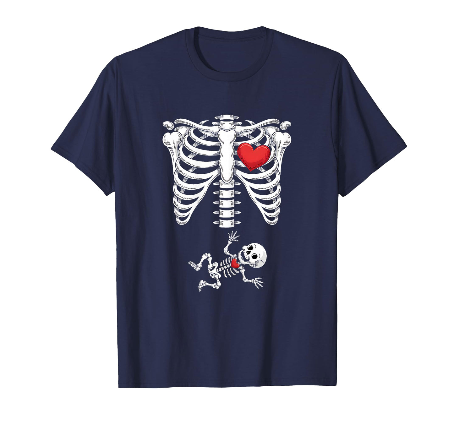 Skeleton Pregnancy Shirt X-Ray Halloween Pregnant Women T-Shirt