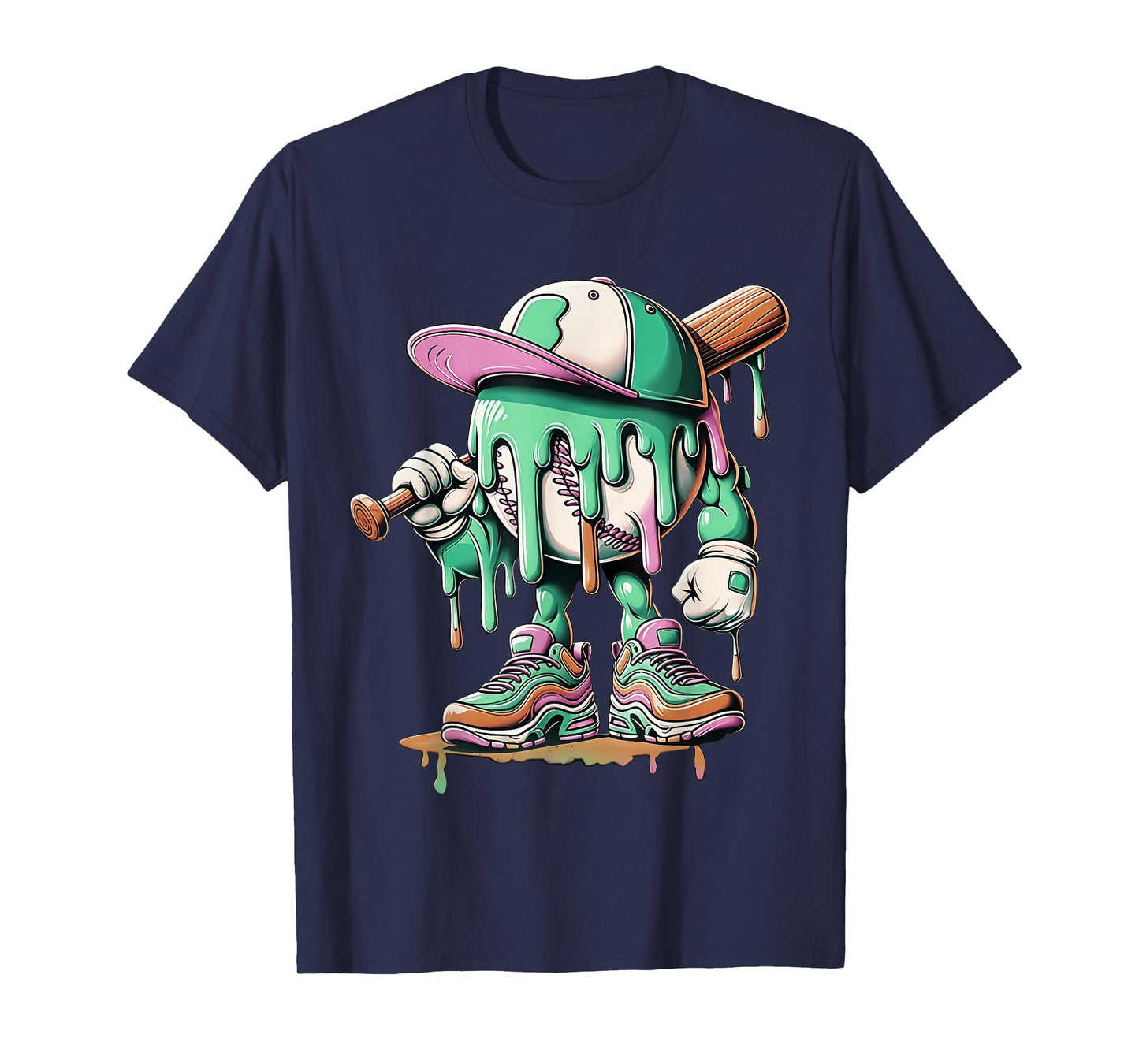 Baseball Drip for Boys Ice Cream Drip Baseball T-Shirt