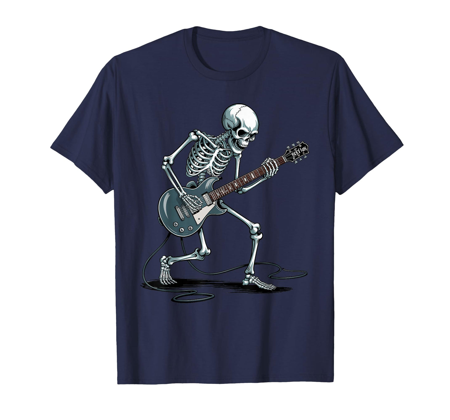 Halloween Skeleton Playing Electric Guitar Rock Music Lovers T-Shirt