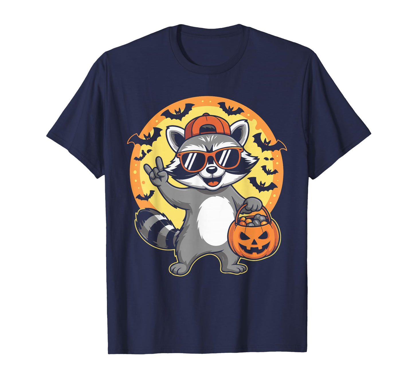 Halloween Raccoon Rock Music Costume Men Women Kids Funny T-Shirt