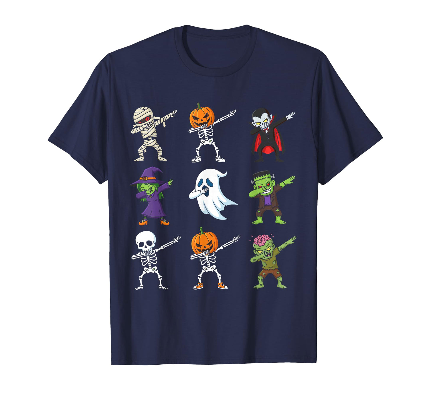 Dabbing Halloween Costumes Skeleton Zombie Pumpkin Mummy T-Shirt