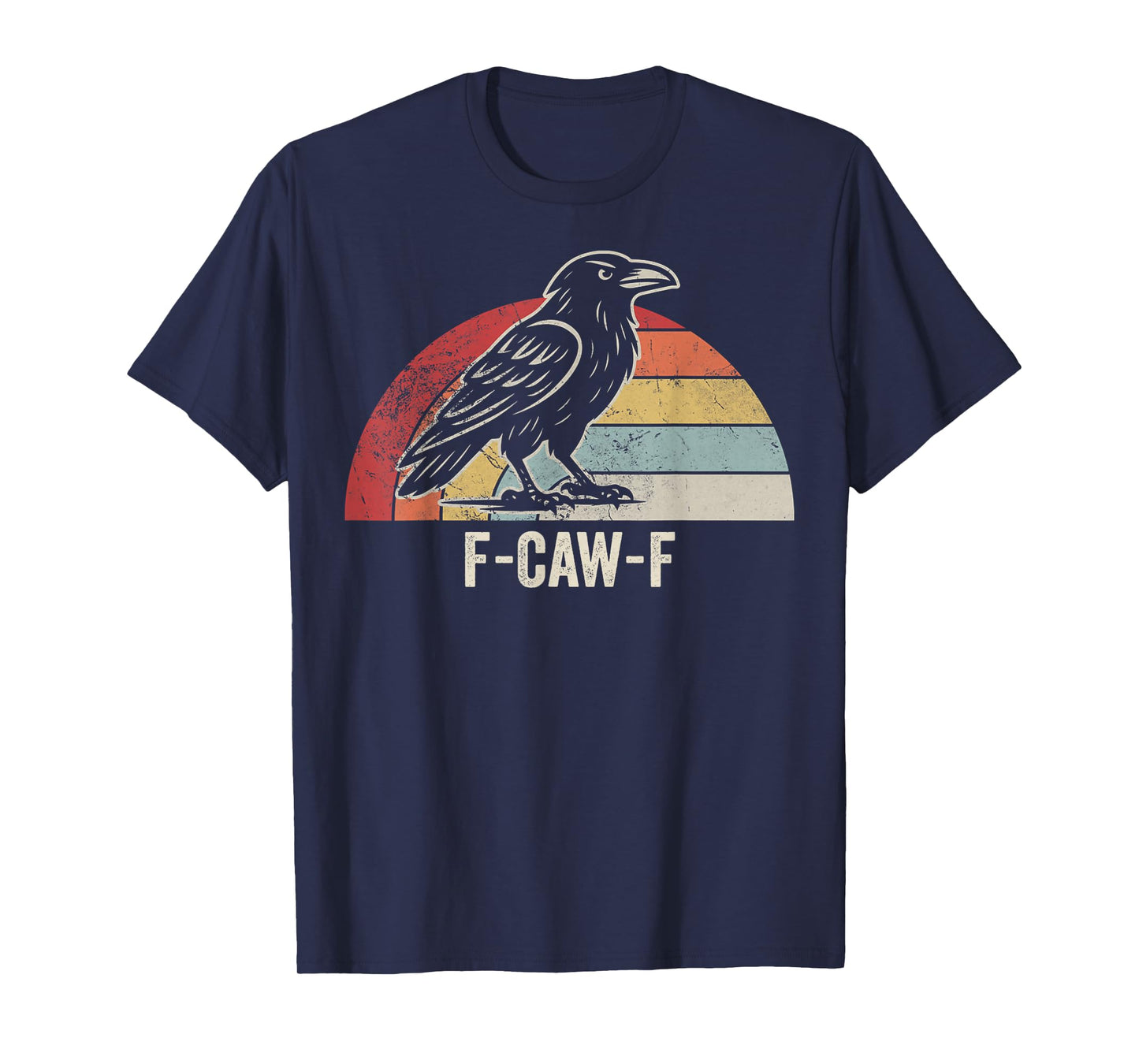 F-Caw-F Retro Raven Graphic Tee T-Shirt