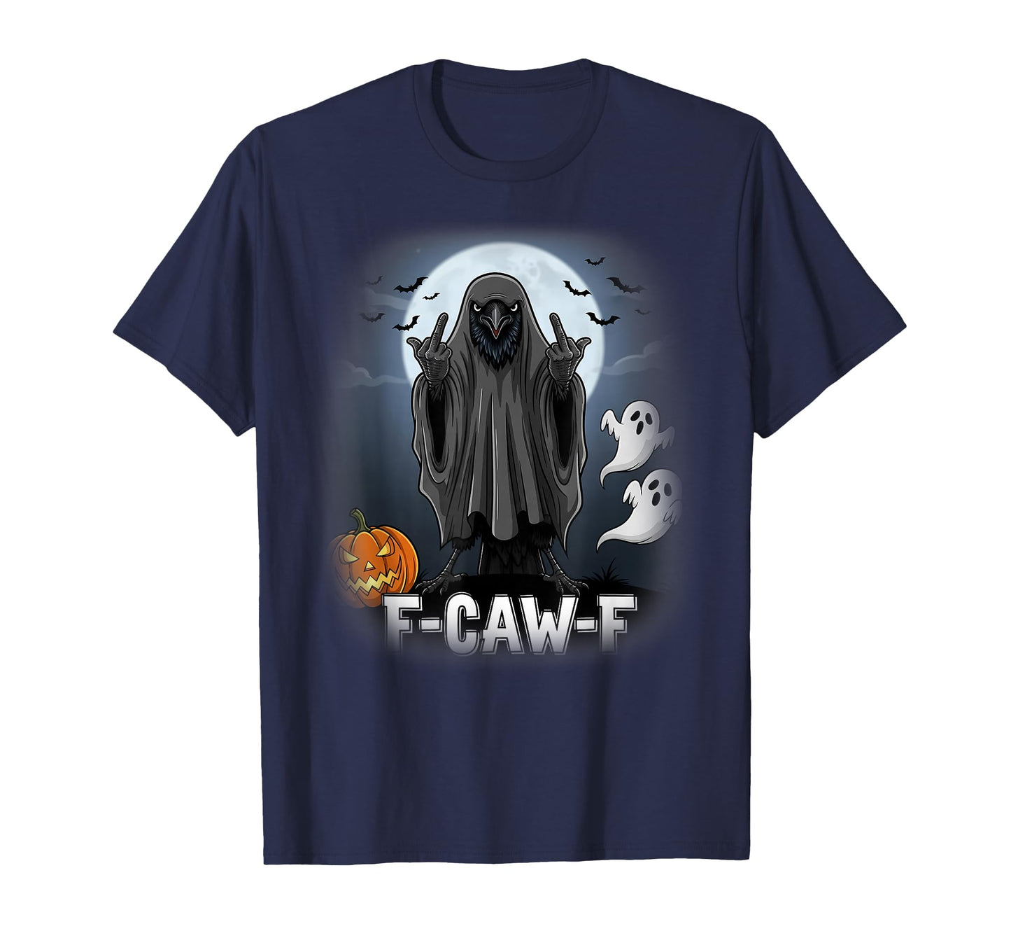 F-Caw-F Crow Raven Black Bird Gothic Wizard Halloween Spooky T-Shirt