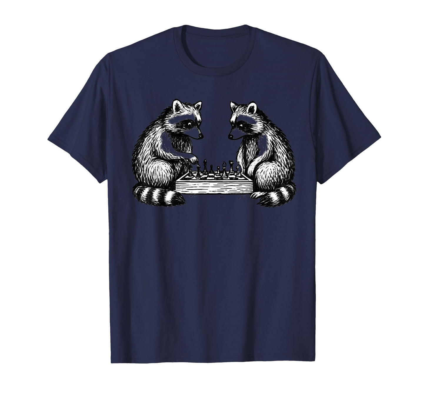 Funny Raccoon Chess Graphic T-Shirt