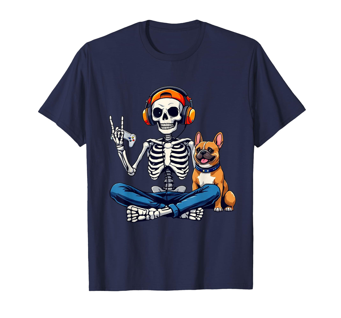Halloween Skeleton Gamer Video Gaming Boys Men Kids Tees T-Shirt