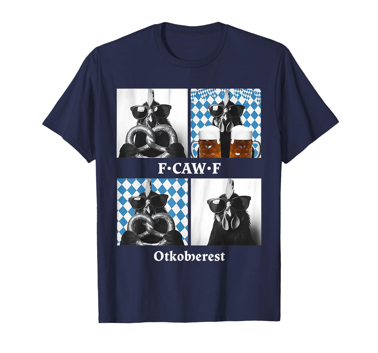 Rooster Chicken Oktoberfest Sunglasses Photobooth Selfie T-Shirt