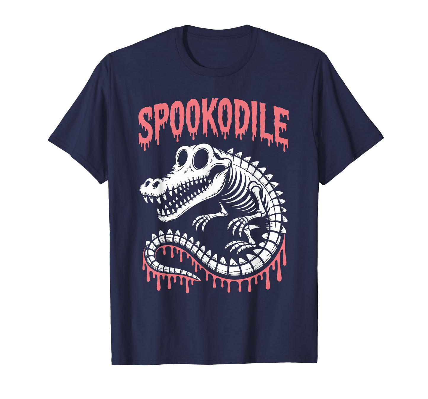 Spooky Crocodile Skeleton Halloween T-Shirt