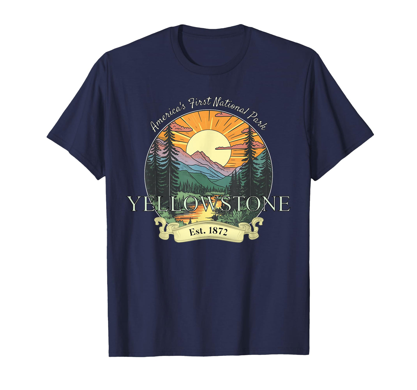 Yellowstone National Park Vacation Men Women Retro Vintage T-Shirt