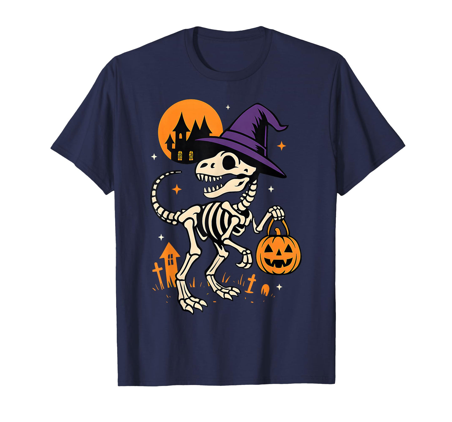 Spooky T-Rex Skeleton Dinosaur Halloween Costume Art T-Shirt
