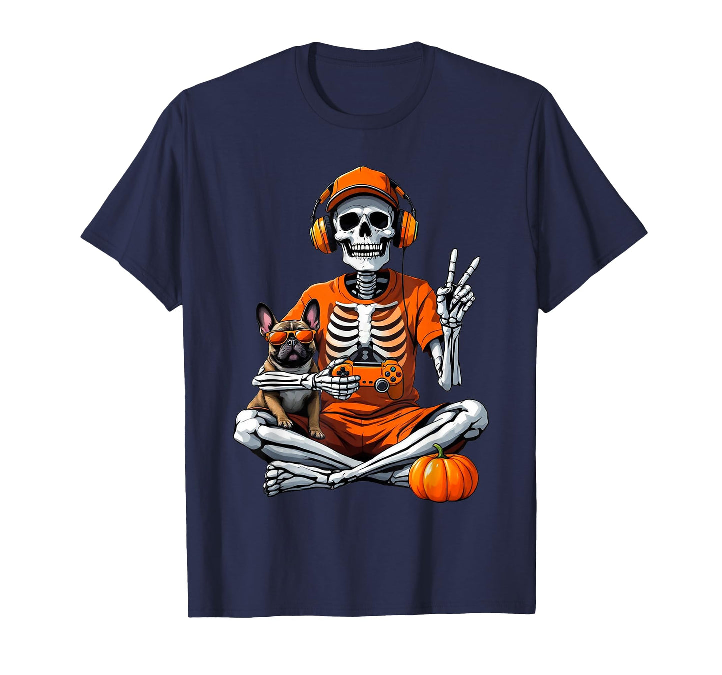 Halloween Skeleton Gamer Video Gaming Boys Men Kids Tees T-Shirt