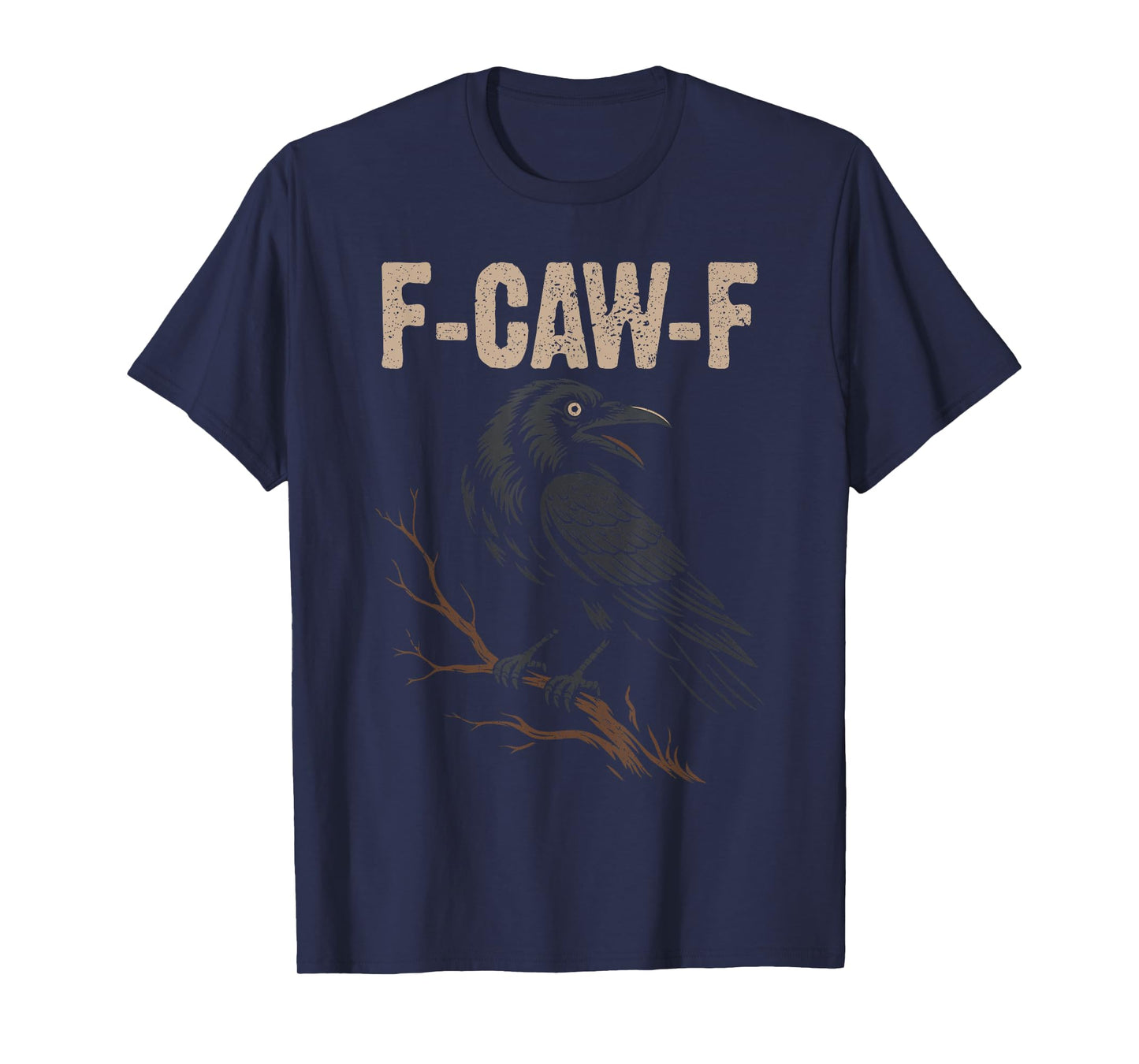 Black Crow F-Caw-F Full Moon Gothic Witchy Adult Humor Men T-Shirt