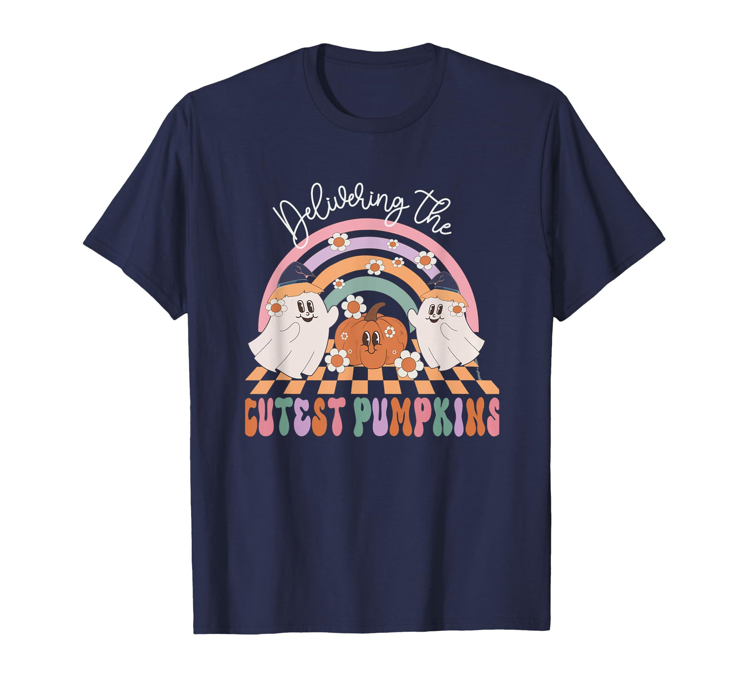 Delivering Cutest Pumpkins Ghost Halloween Labor & Delivery T-Shirt