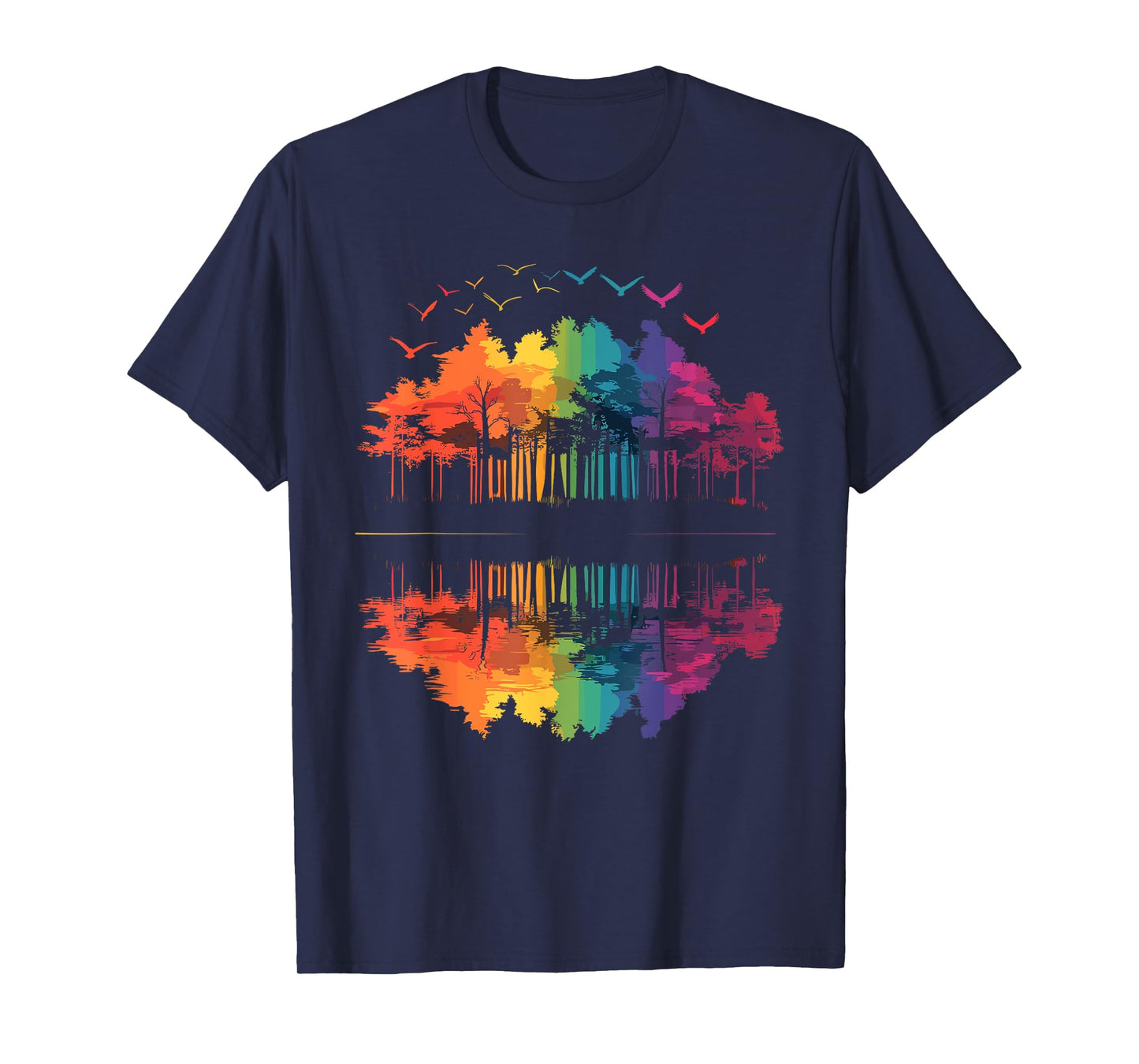 Nature Reflection Forest Trees Outdoor Wildlife T-Shirt
