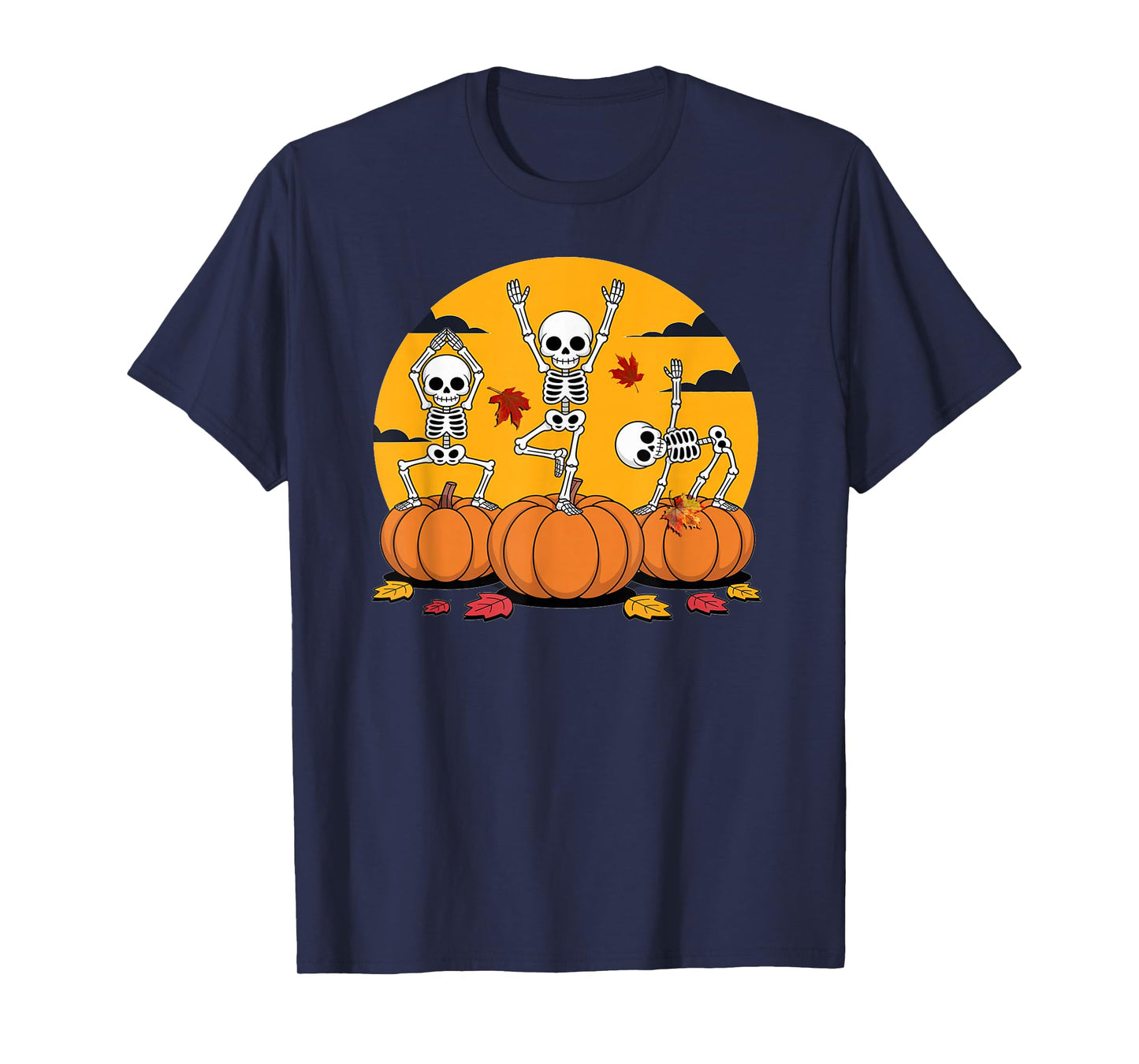 Skeletons Yoga Dancing Halloween T-Shirt