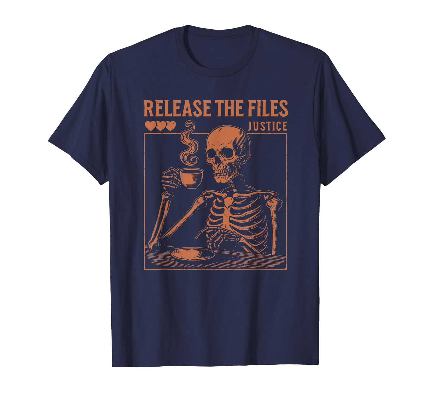 Release The Files Skeleton Justice Vintage T-Shirt