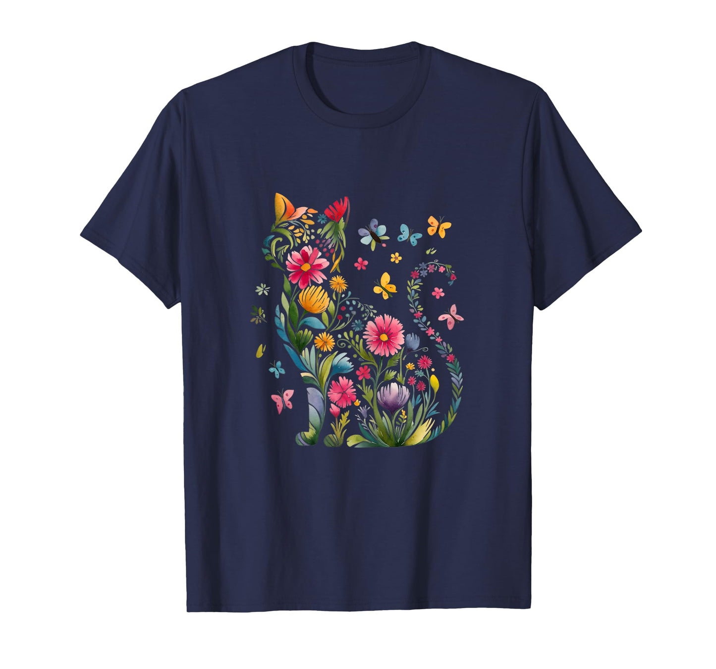 Nature Cat with Butterflies T-Shirt