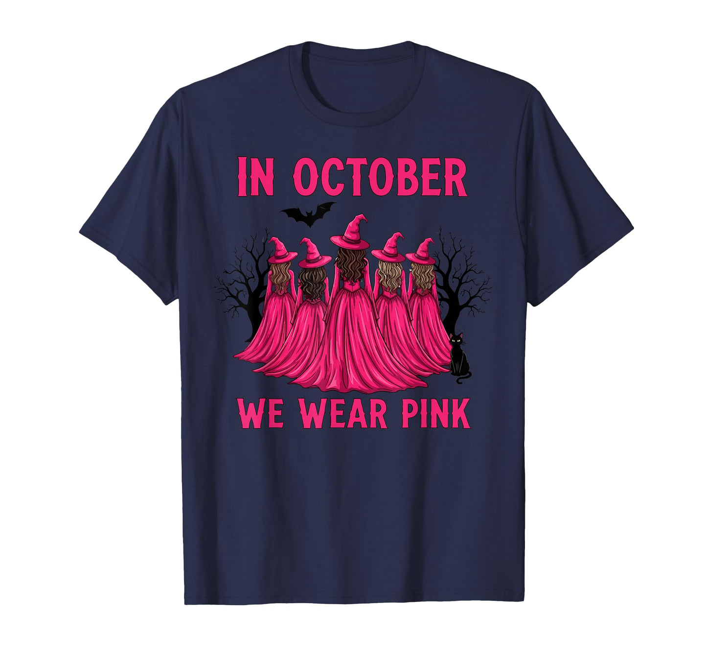 Women’s October We Wear Pink Witch Breast Cancer Awareness T-Shirt