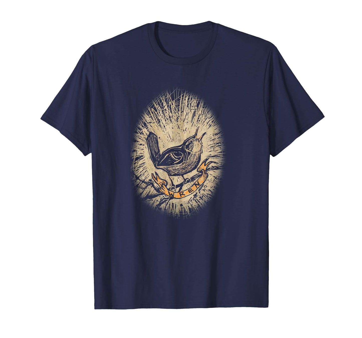 Wren Vintage Birdwatching Scratchboard T-Shirt T-Shirt