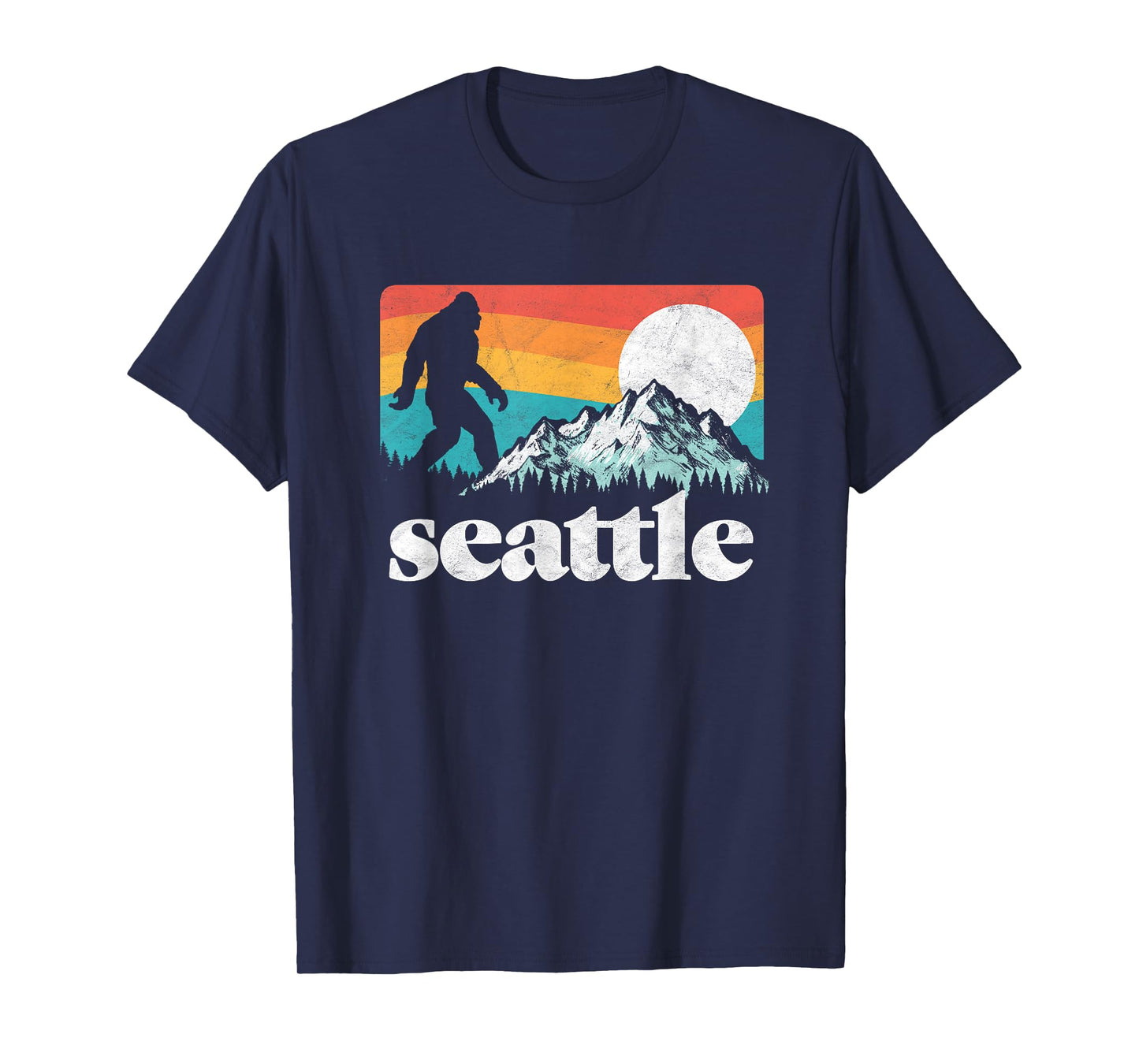 Seattle Washington Bigfoot Mountains 80's Graphic T-Shirt