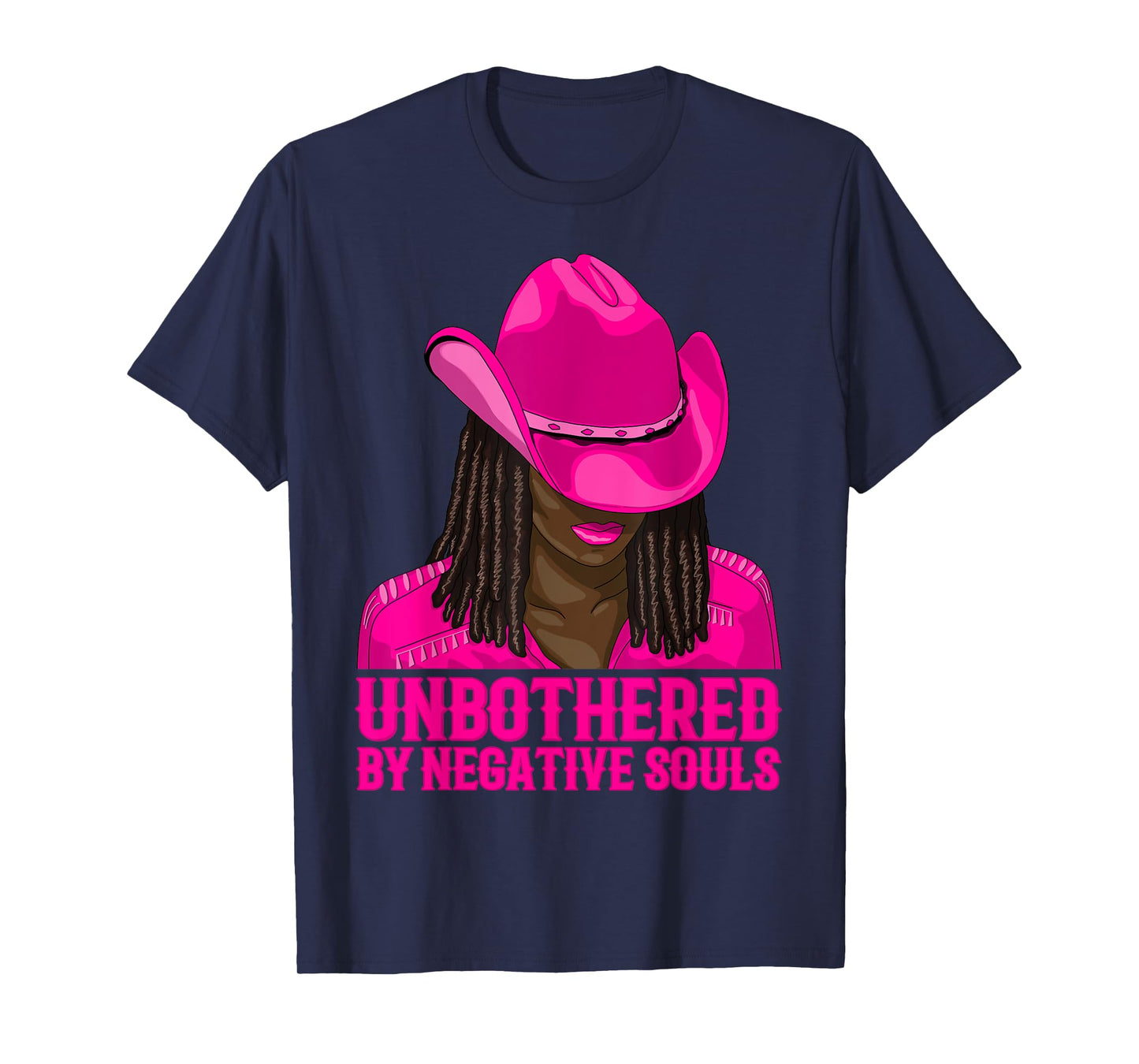 Unbothered By Negative Souls Western Cowgirl Black Women T-Shirt