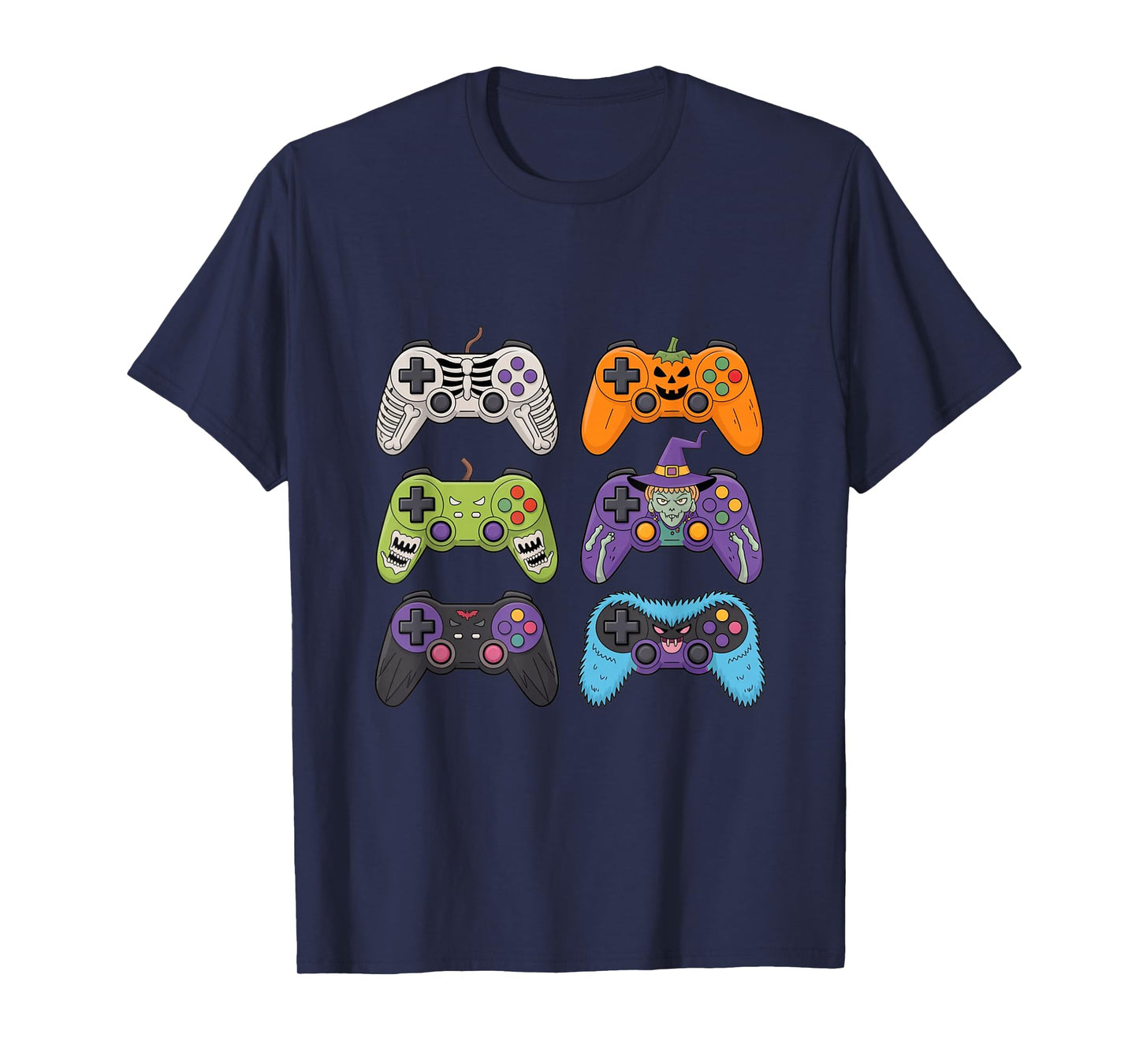 Halloween Skeleton Zombie Gaming Controllers Mummy Boys Kids T-Shirt