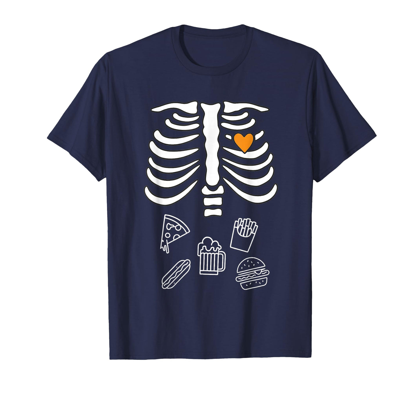 Funny Skeleton Fast Food Pizza Burger Beer Halloween T-Shirt