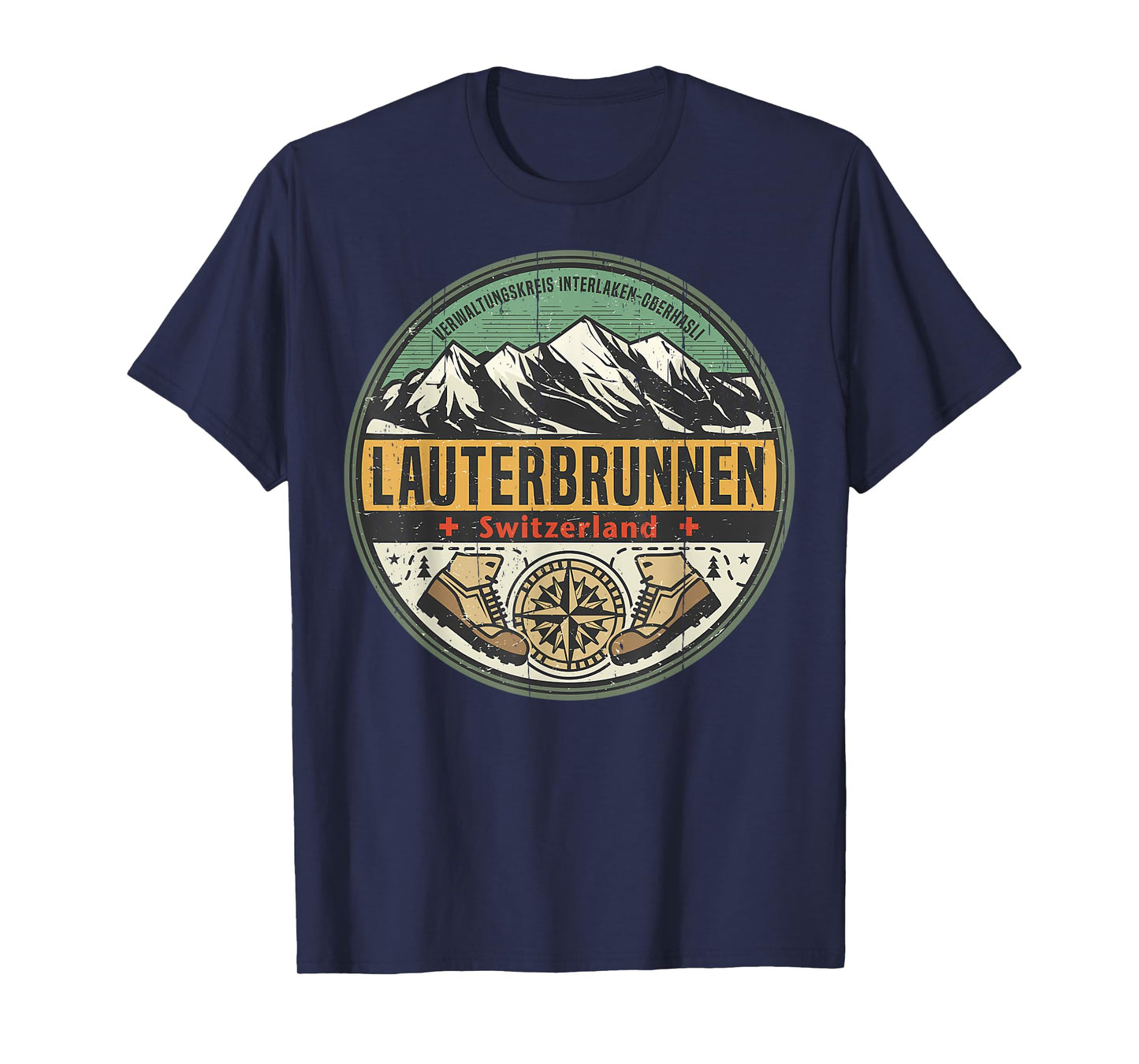 Vintage Lauterbrunnen, Switzerland Mountain Hiking Nature T-Shirt