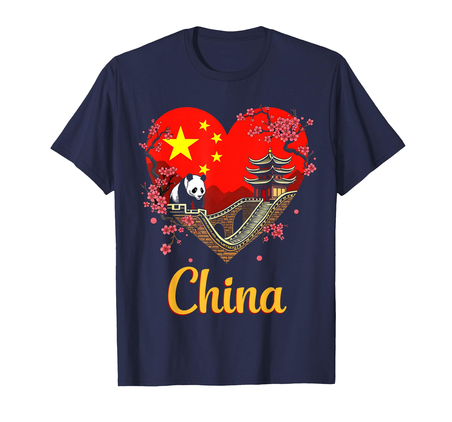 China Flag Love Heart T-Shirt