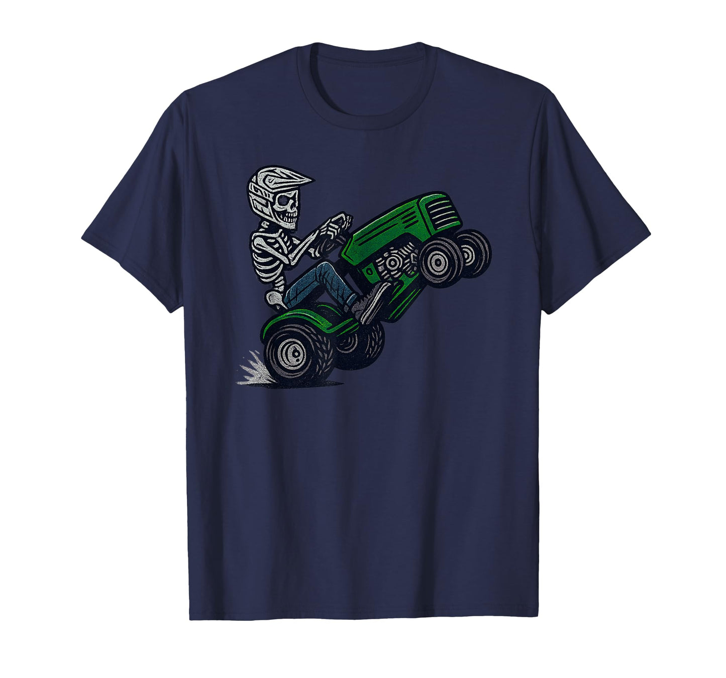 Vintage Halloween Skeleton Lawn Mower Funny Spooky Costume T-Shirt