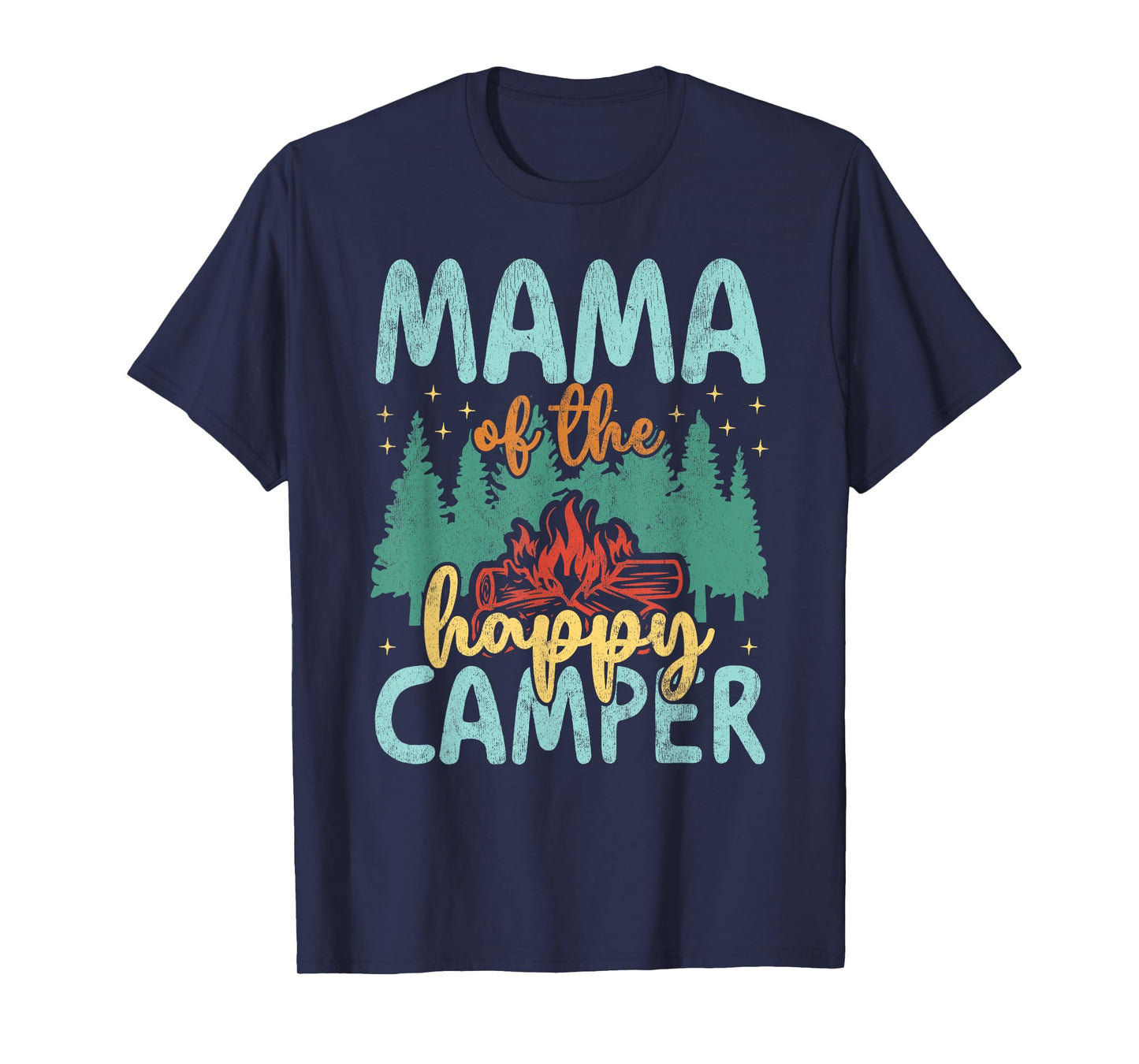 Mama of Happy Camper 1st Birthday Party Retro Mama T-Shirt